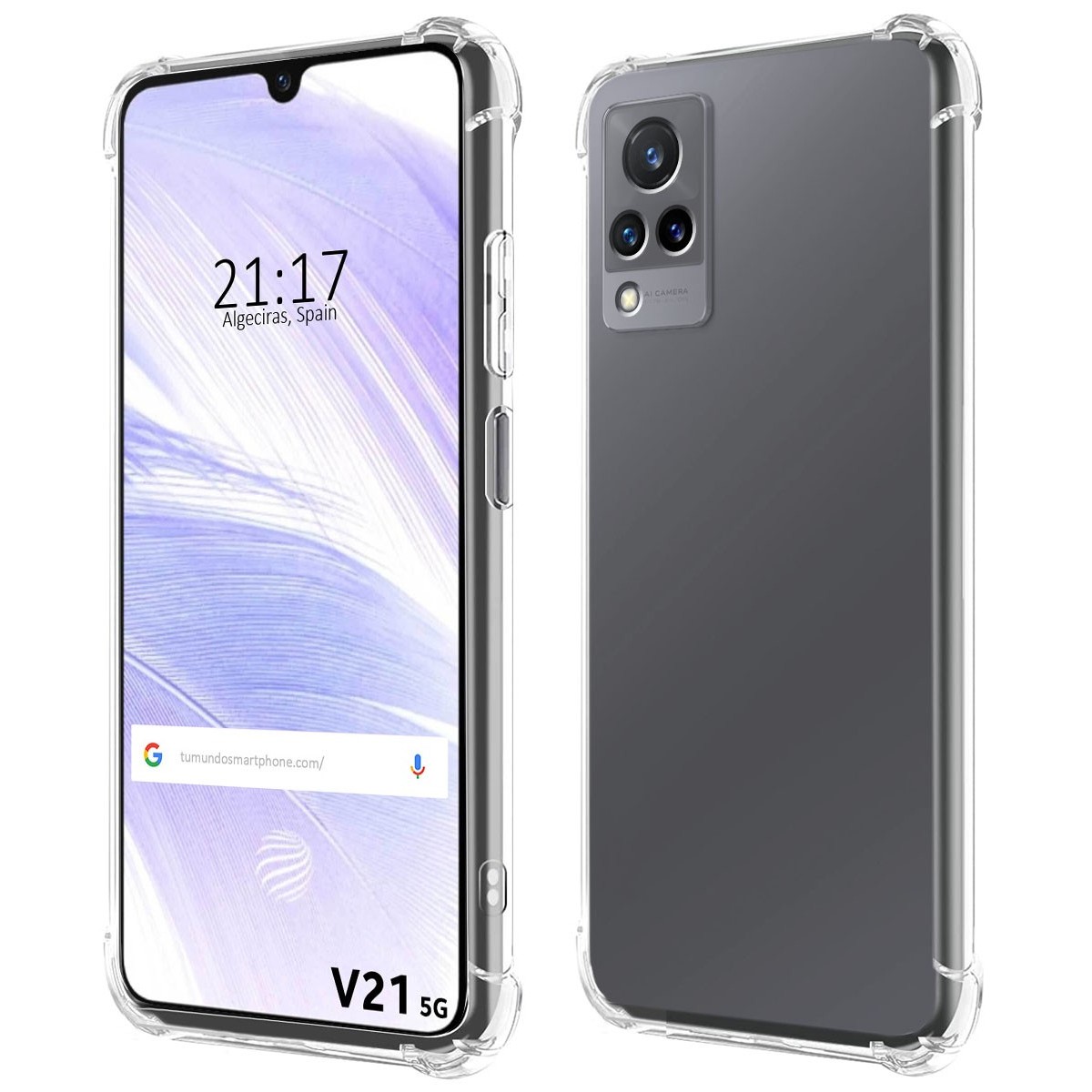 Funda Silicona Antigolpes Transparente para Vivo V21 5G