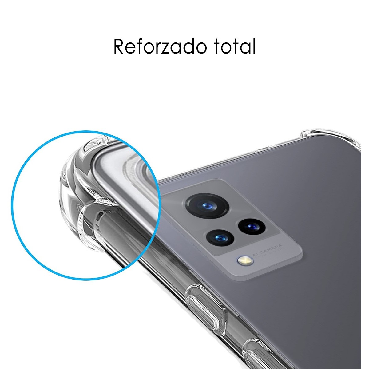 Funda Silicona Antigolpes Transparente para Vivo V21 5G