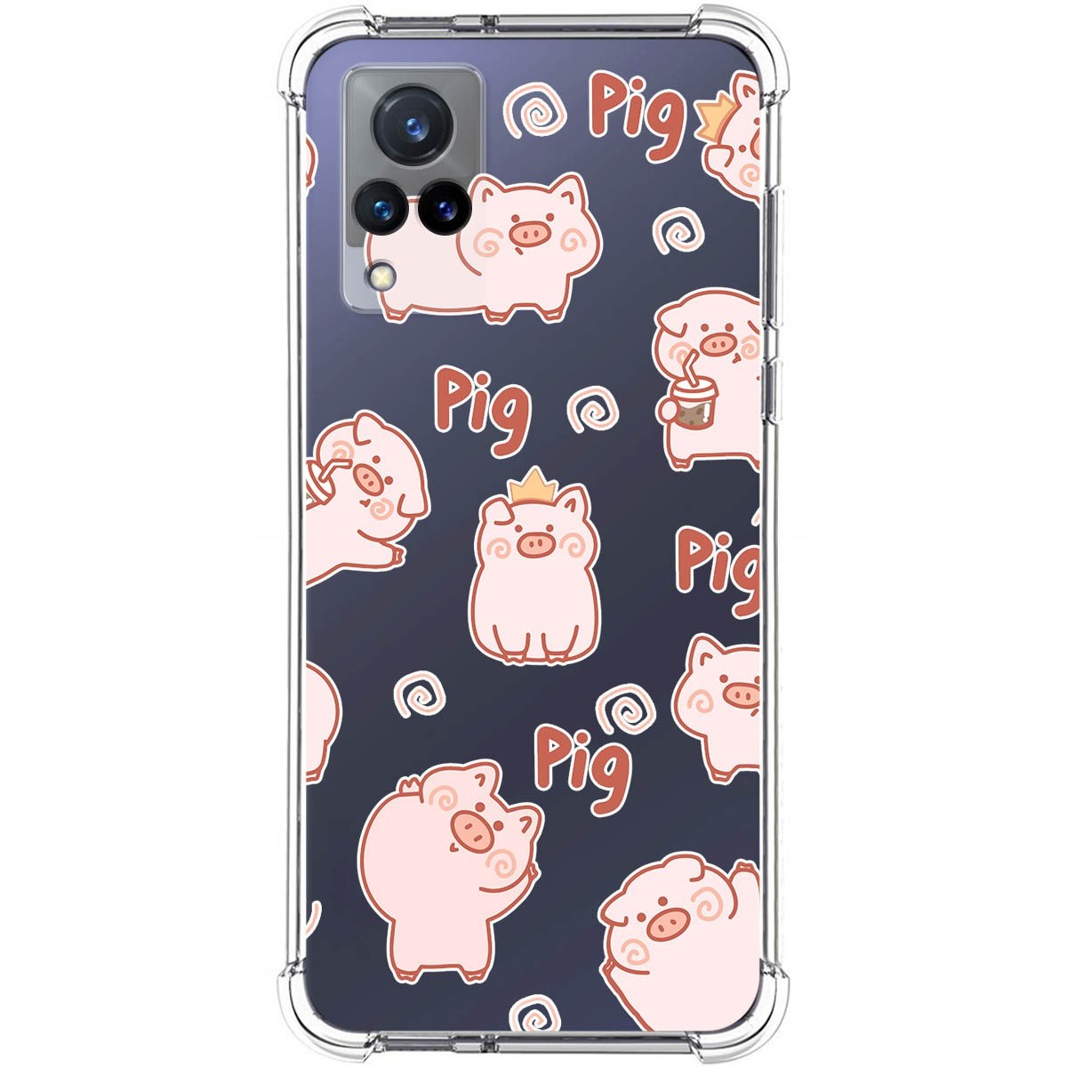 Funda Silicona Antigolpes para Vivo V21 5G diseño Cerdos Dibujos