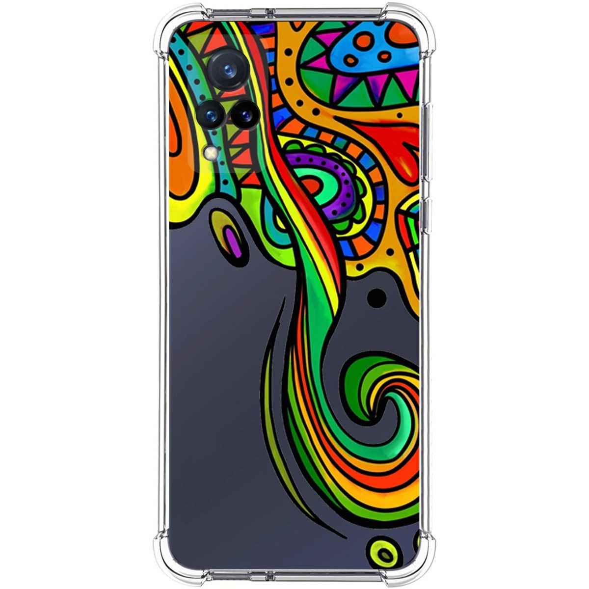 Funda Silicona Antigolpes para Vivo V21 5G diseño Colores Dibujos