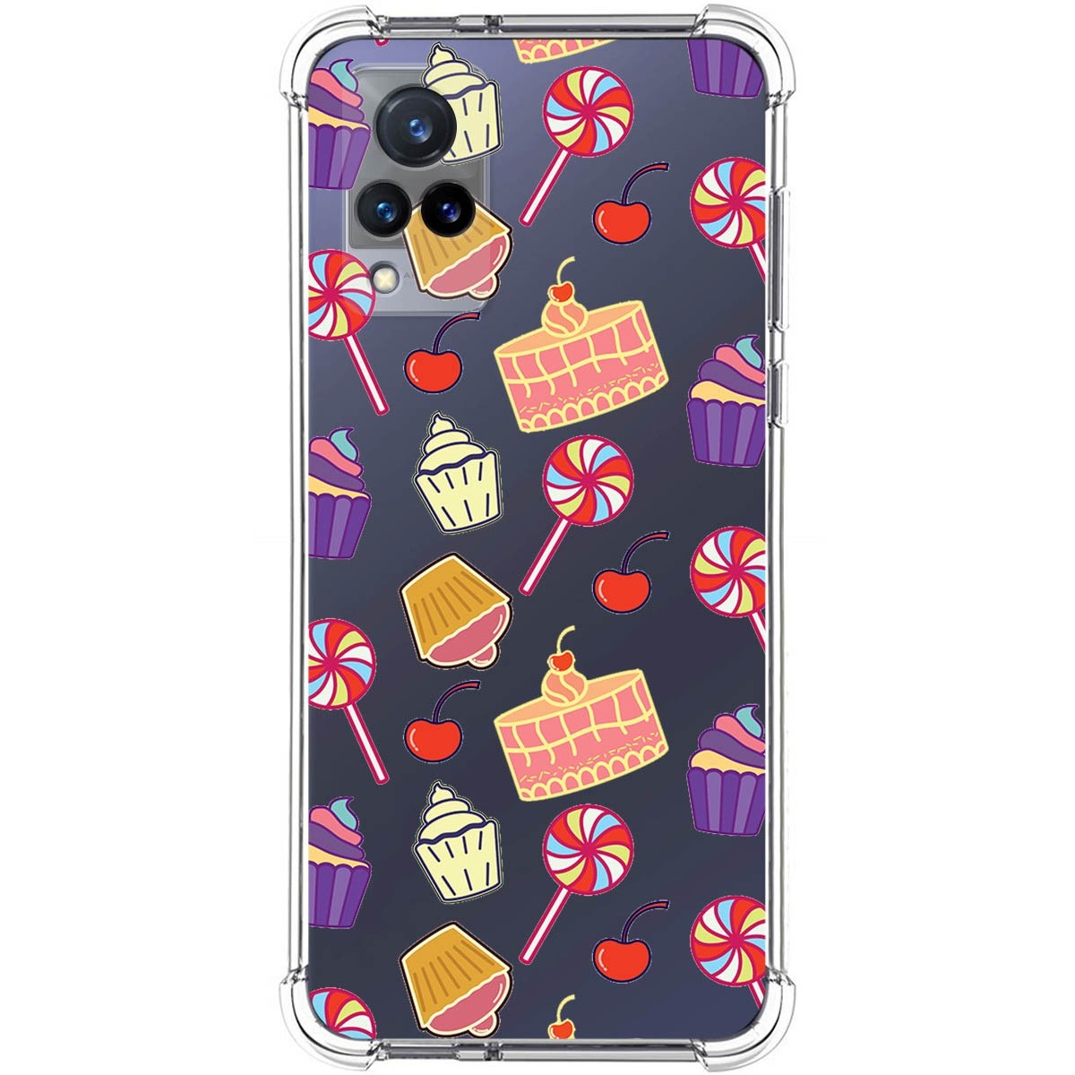 Funda Silicona Antigolpes para Vivo V21 5G diseño Dulces 01 Dibujos