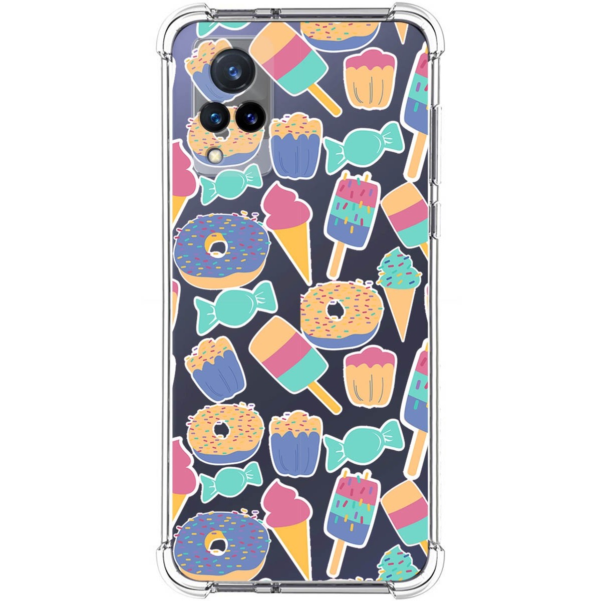 Funda Silicona Antigolpes para Vivo V21 5G diseño Dulces 02 Dibujos