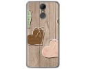 Funda Gel Tpu para Homtom HT27 Diseño Corazones Madera Dibujos
