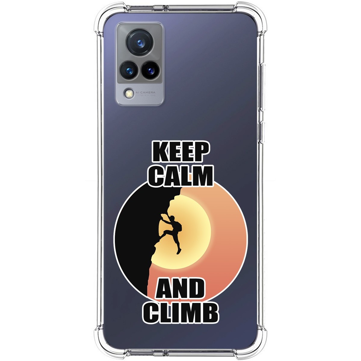 Funda Silicona Antigolpes para Vivo V21 5G diseño Hombre Escalada Dibujos