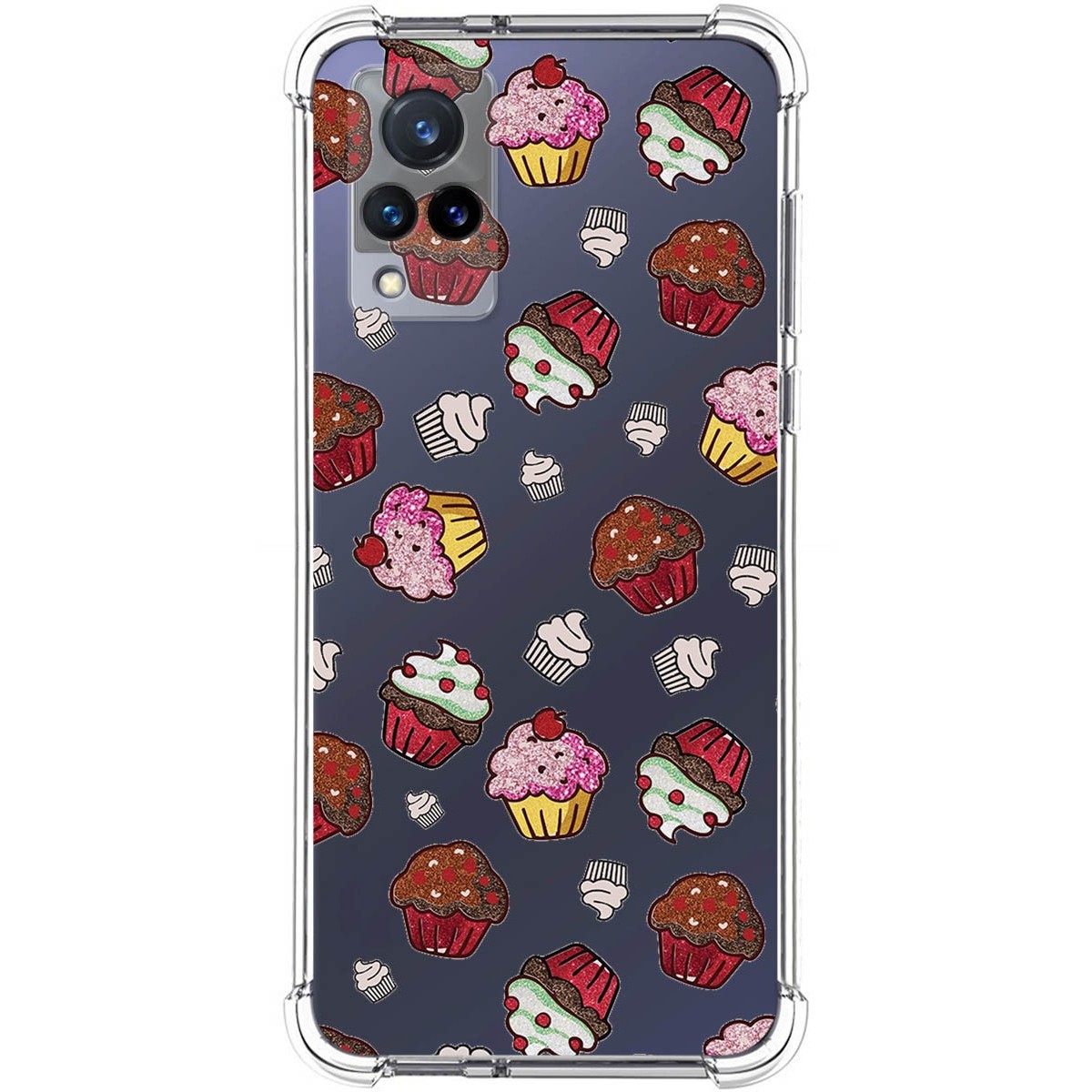 Funda Silicona Antigolpes para Vivo V21 5G diseño Muffins Dibujos