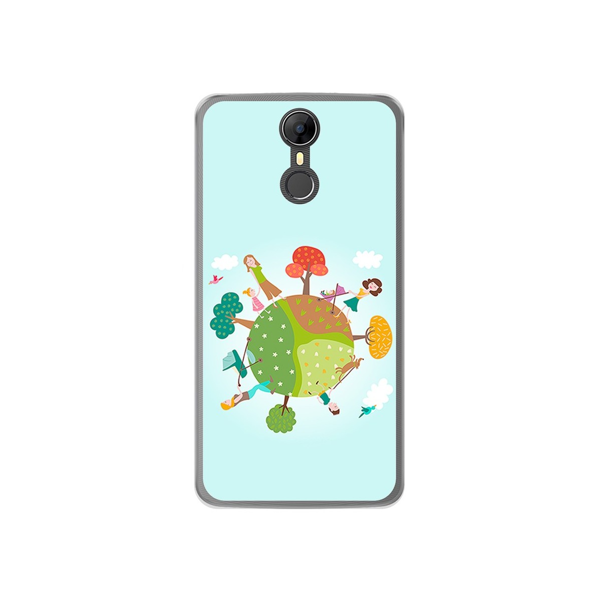 Funda Gel Tpu para Homtom HT27 Diseño Familia Dibujos