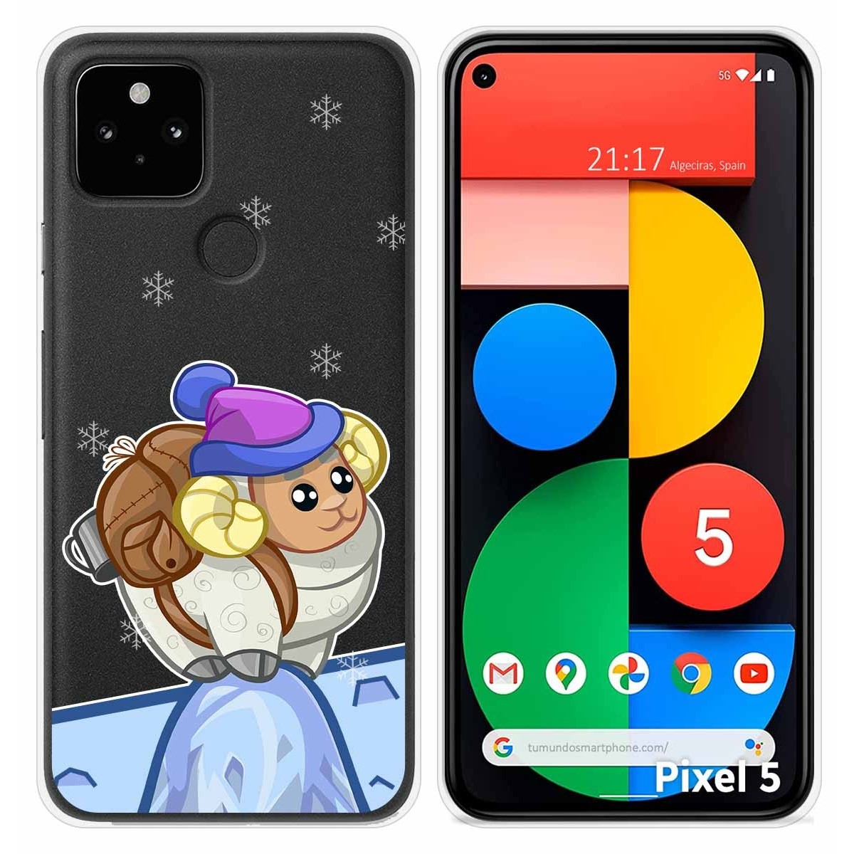 Funda Silicona Transparente para Google Pixel 5 5G diseño Cabra Dibujos