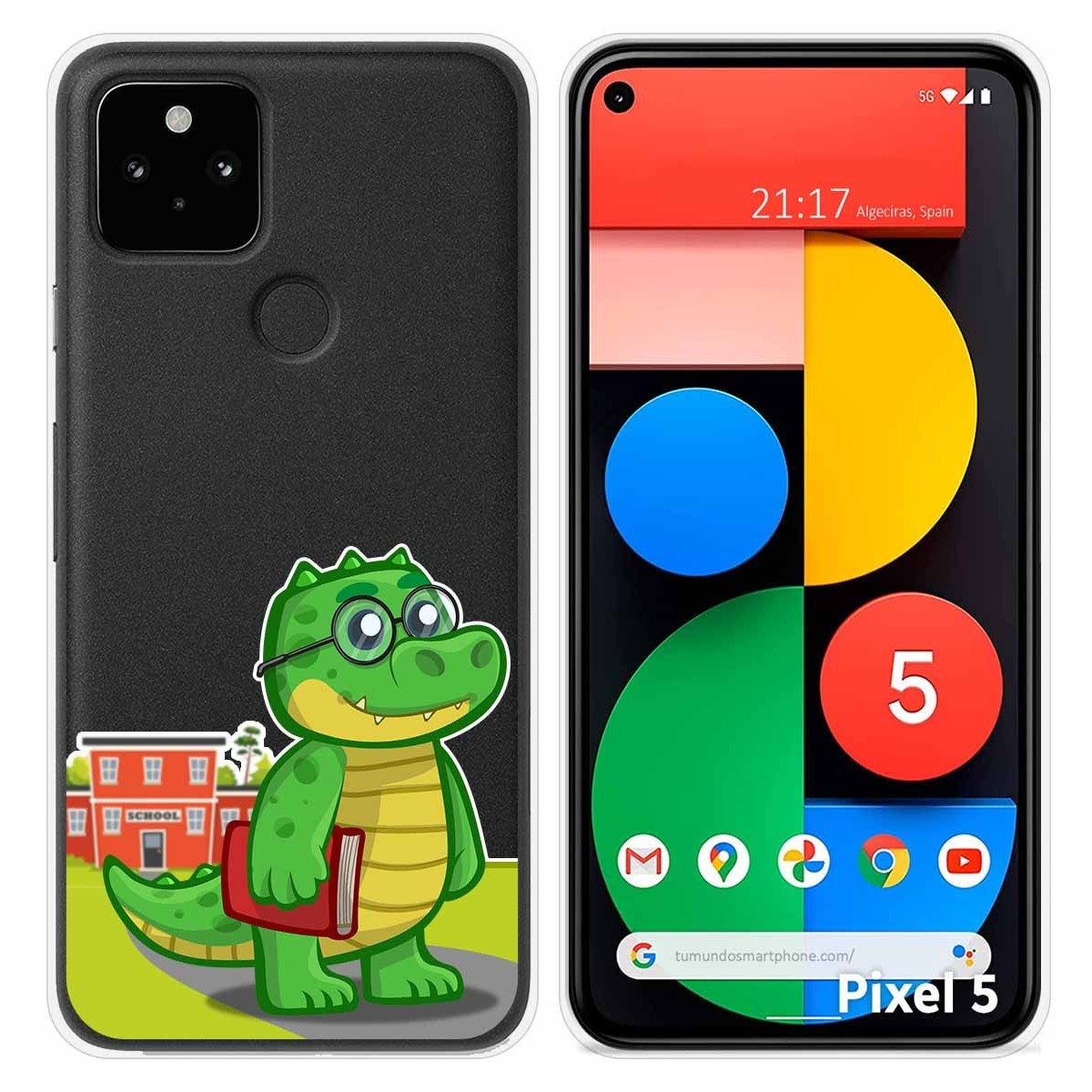 Funda Silicona Transparente para Google Pixel 5 5G diseño Coco Dibujos