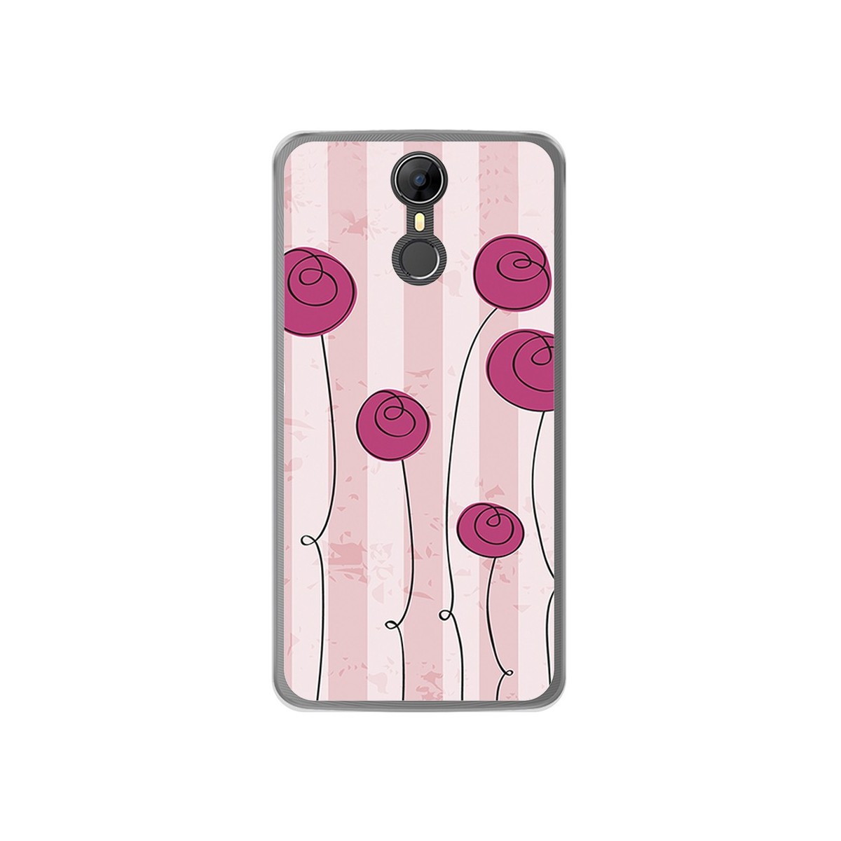 Funda Gel Tpu para Homtom HT27 Diseño Flores Vintage Dibujos