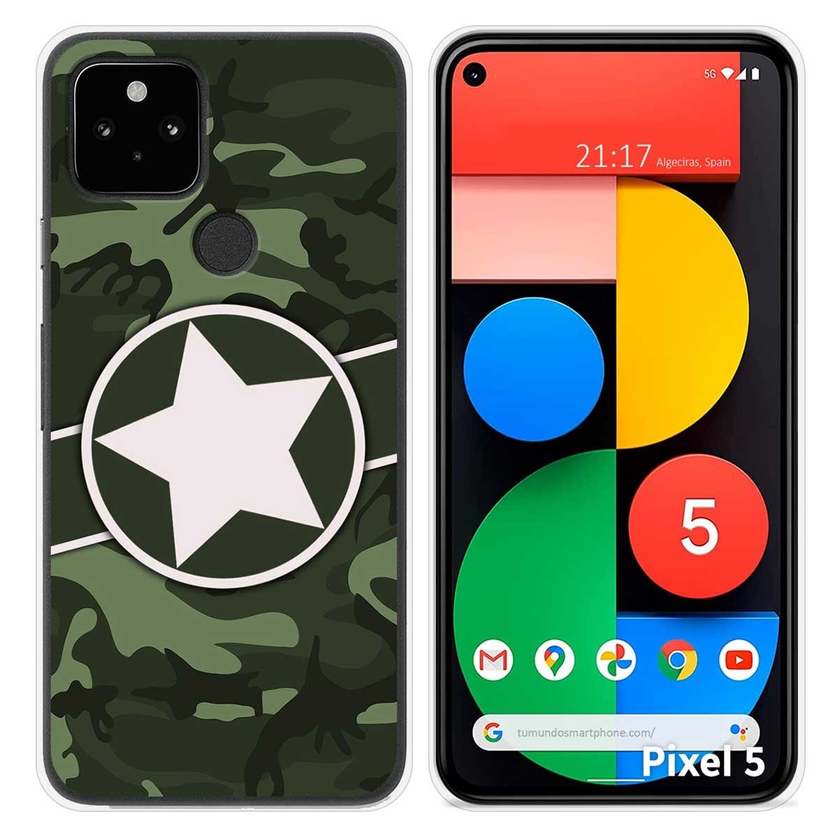 Funda Silicona para Google Pixel 5 5G diseño Camuflaje 01 Dibujos