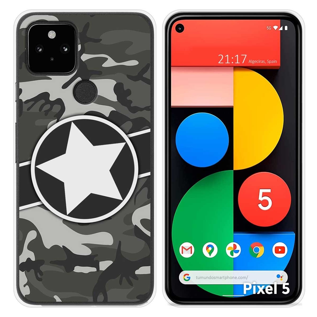 Funda Silicona para Google Pixel 5 5G diseño Camuflaje 02 Dibujos