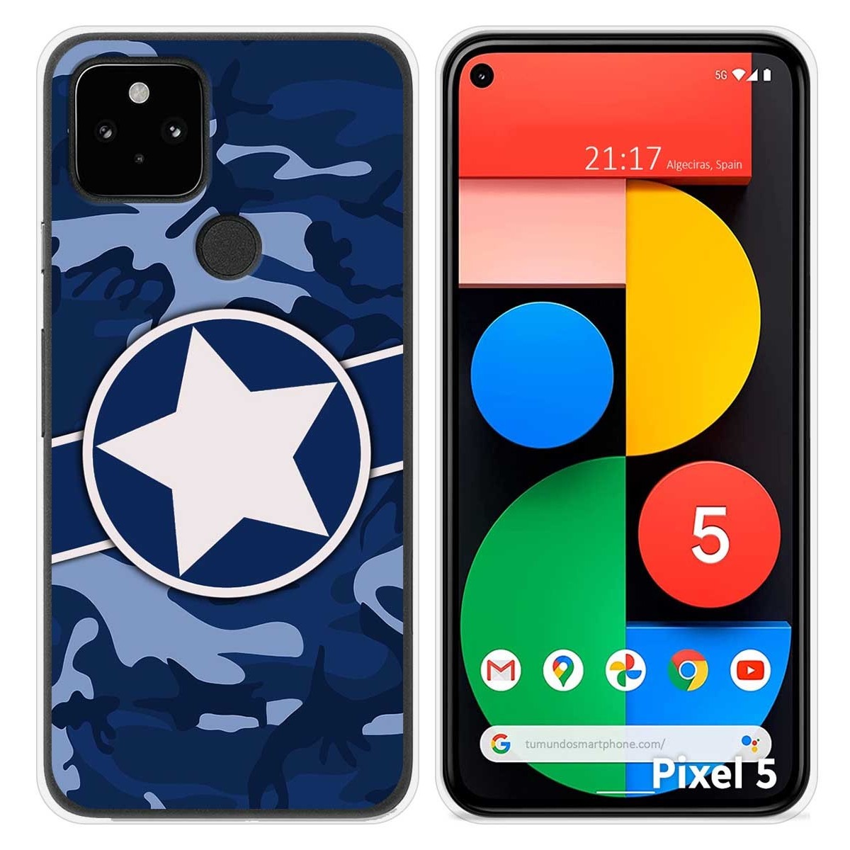 Funda Silicona para Google Pixel 5 5G diseño Camuflaje 03 Dibujos