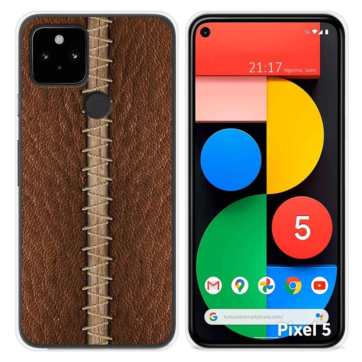 Funda Silicona para Google Pixel 5 5G diseño Cuero 01 Dibujos