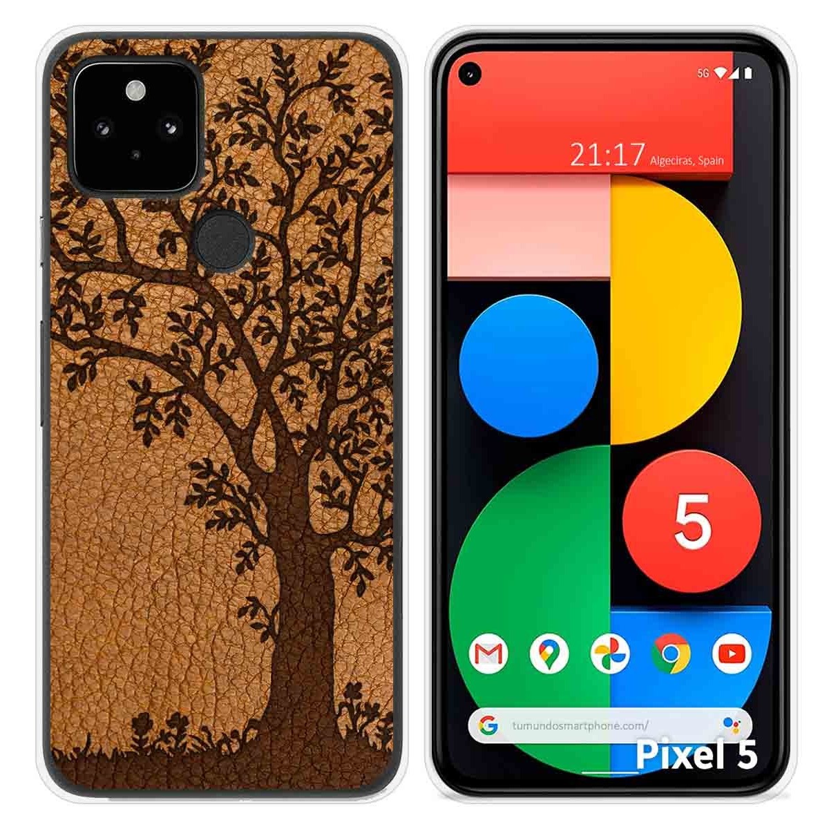 Funda Silicona para Google Pixel 5 5G diseño Cuero 03 Dibujos