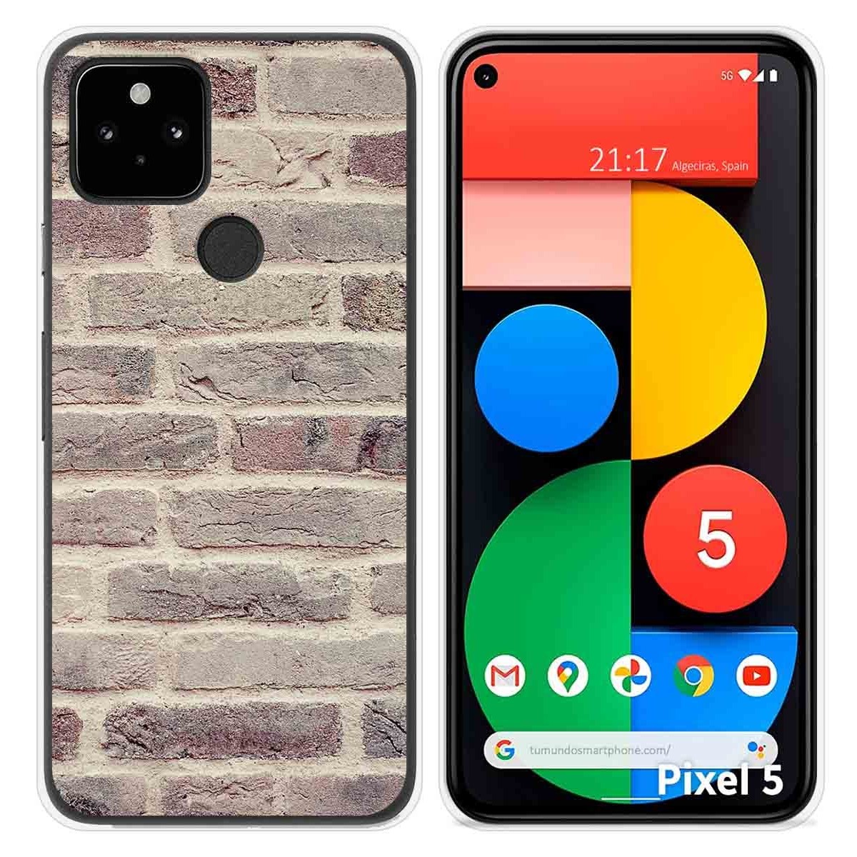 Funda Silicona para Google Pixel 5 5G diseño Ladrillo 01 Dibujos