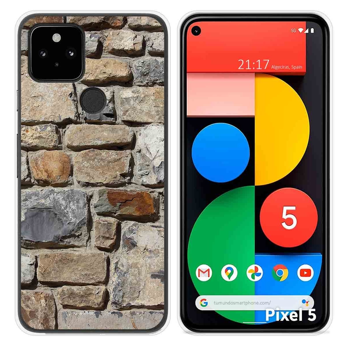 Funda Silicona para Google Pixel 5 5G diseño Ladrillo 03 Dibujos