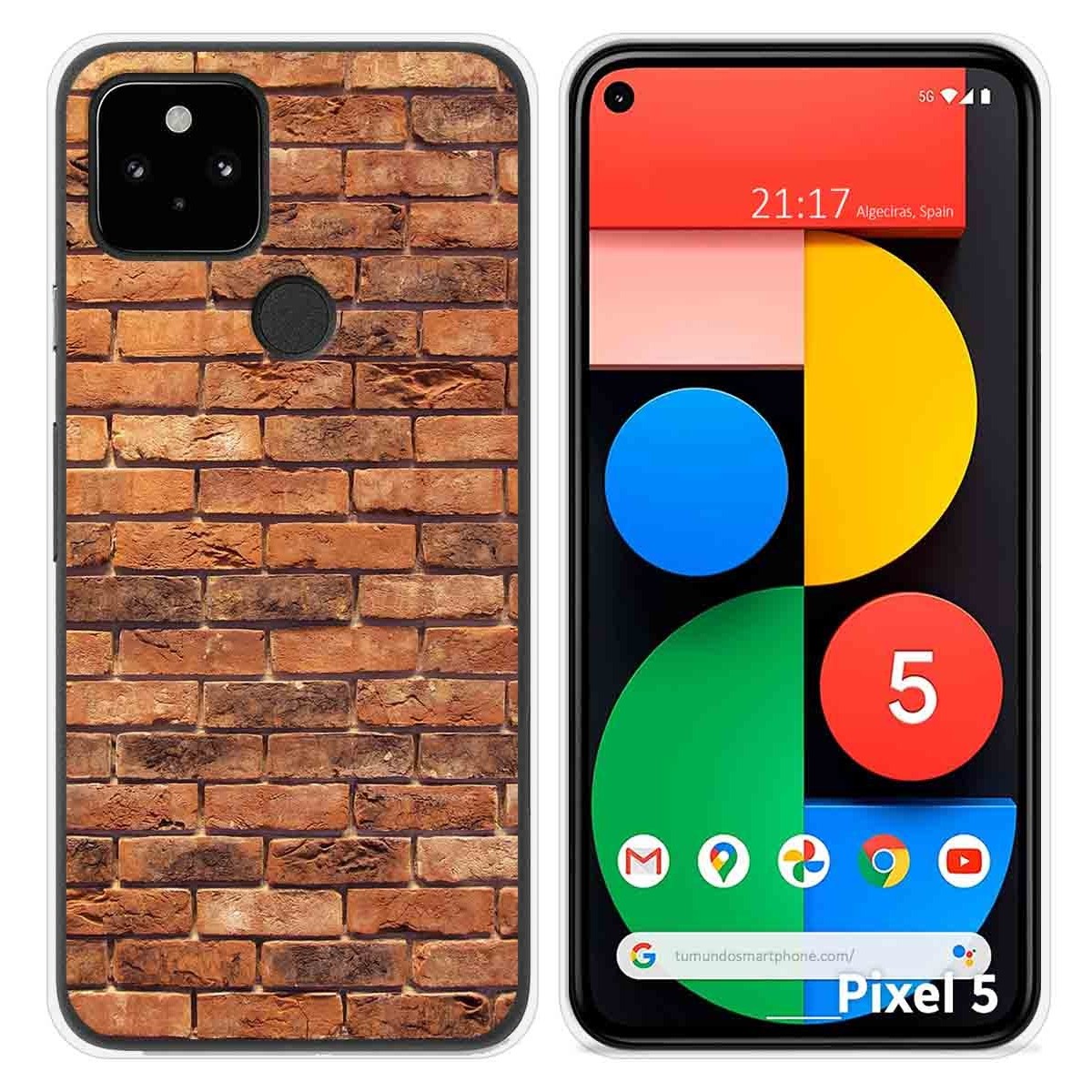 Funda Silicona para Google Pixel 5 5G diseño Ladrillo 04 Dibujos