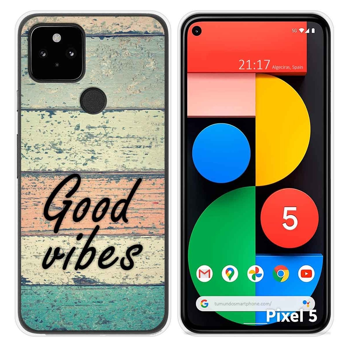Funda Silicona para Google Pixel 5 5G diseño Madera 01 Dibujos