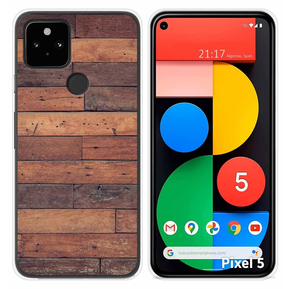 Funda Silicona para Google Pixel 5 5G diseño Madera 03 Dibujos