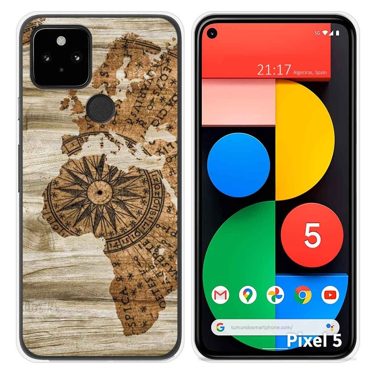 Funda Silicona para Google Pixel 5 5G diseño Madera 07 Dibujos