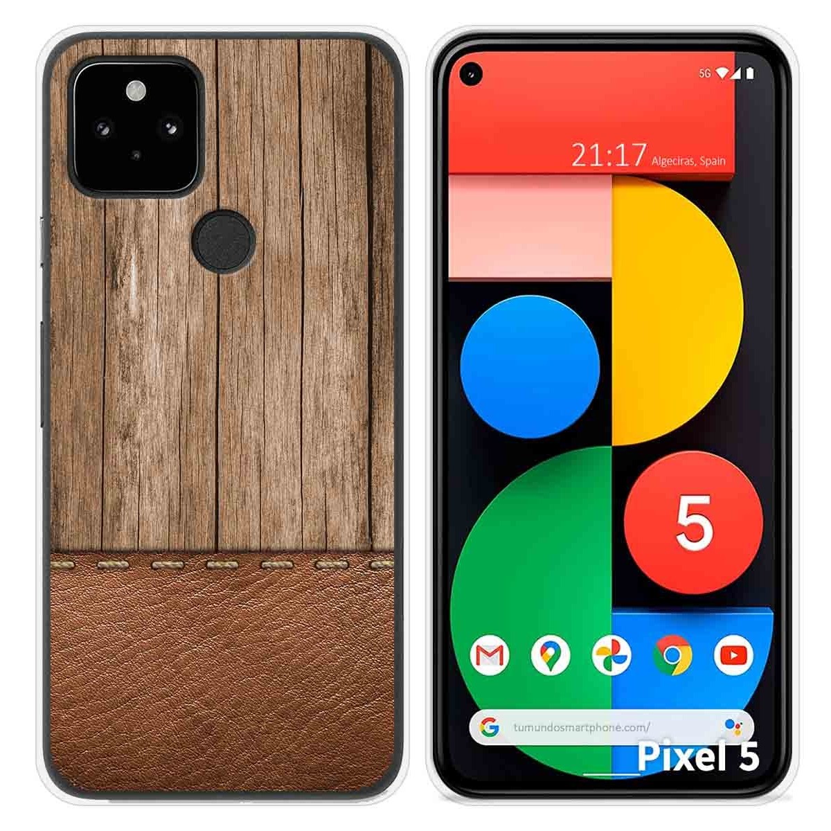 Funda Silicona para Google Pixel 5 5G diseño Madera 09 Dibujos