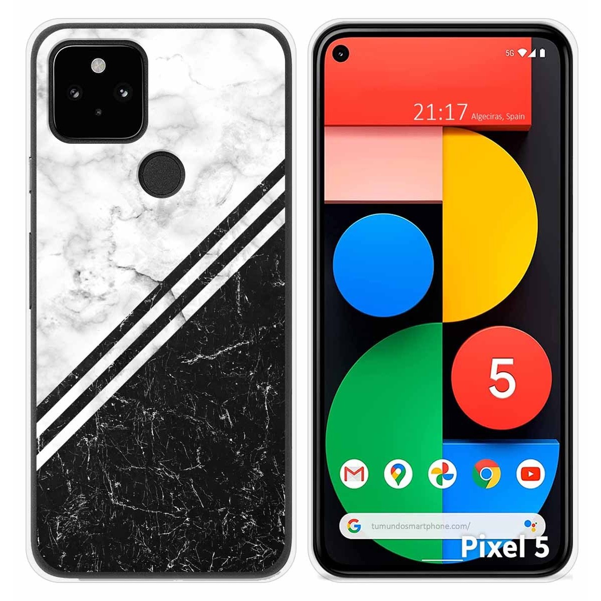 Funda Silicona para Google Pixel 5 5G diseño Mármol 01 Dibujos