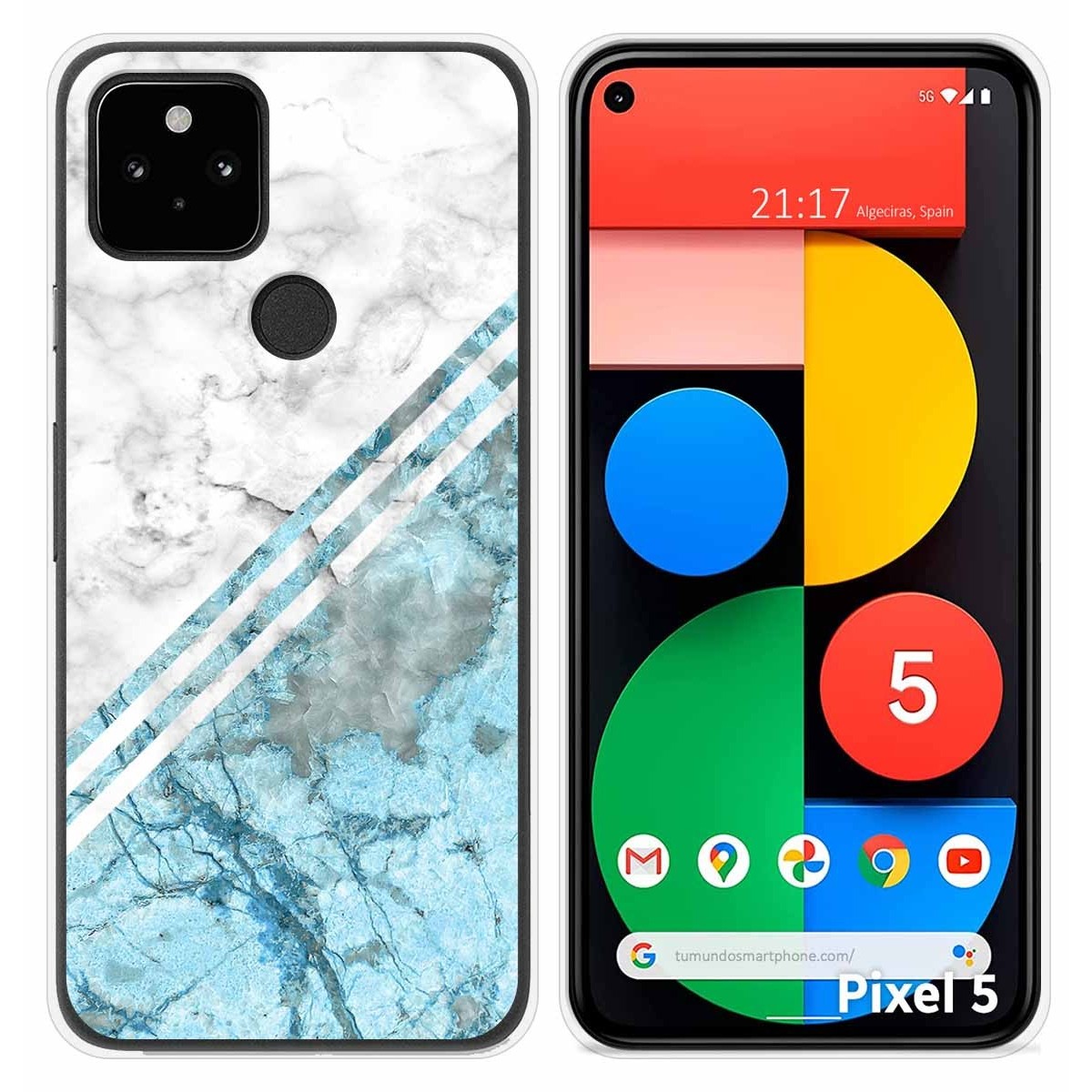 Funda Silicona para Google Pixel 5 5G diseño Mármol 02 Dibujos