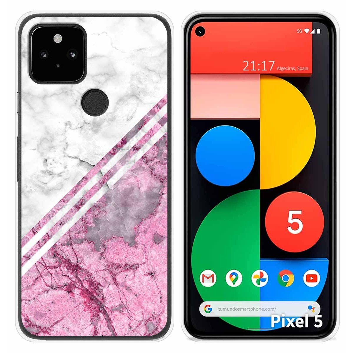 Funda Silicona para Google Pixel 5 5G diseño Mármol 03 Dibujos