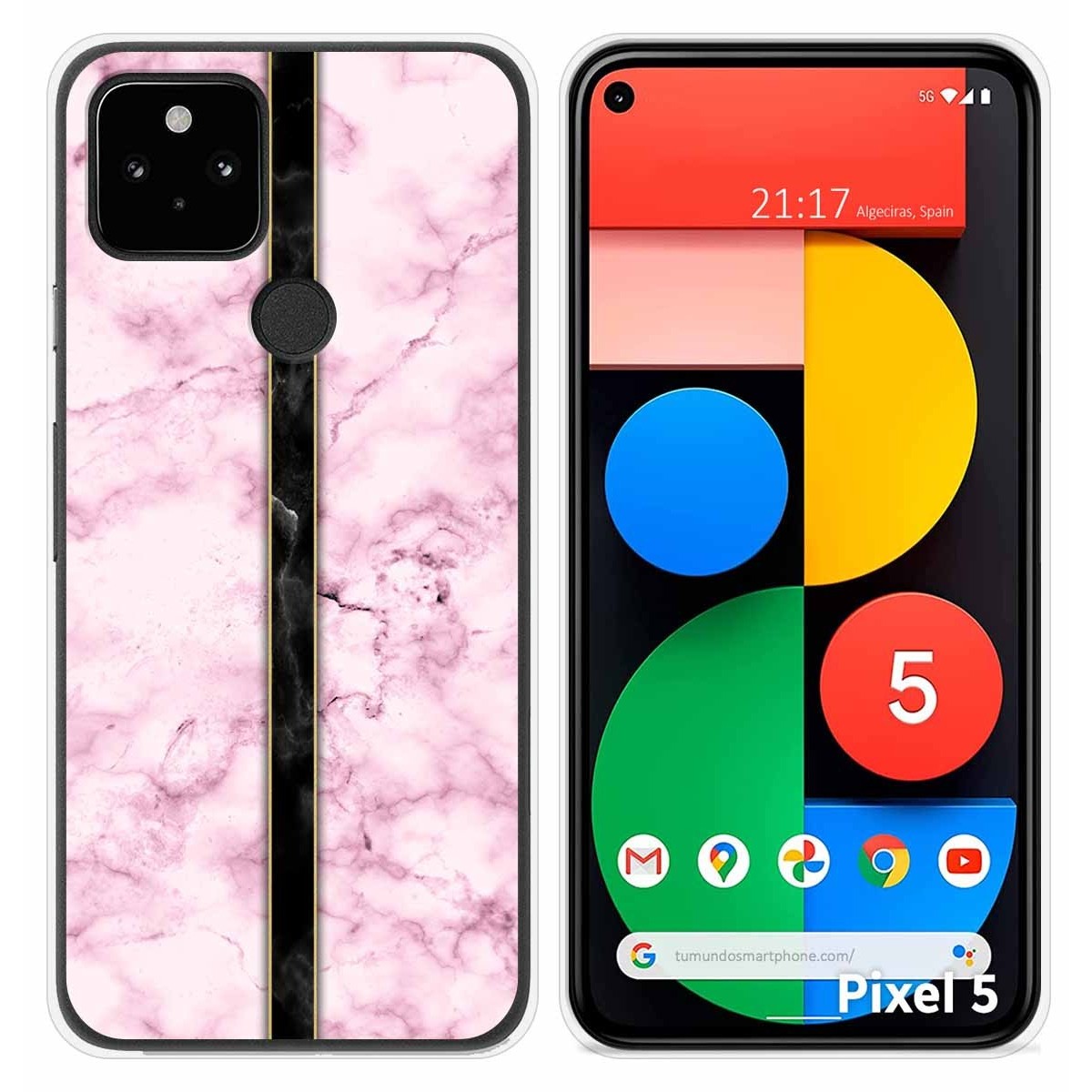 Funda Silicona para Google Pixel 5 5G diseño Mármol 04 Dibujos
