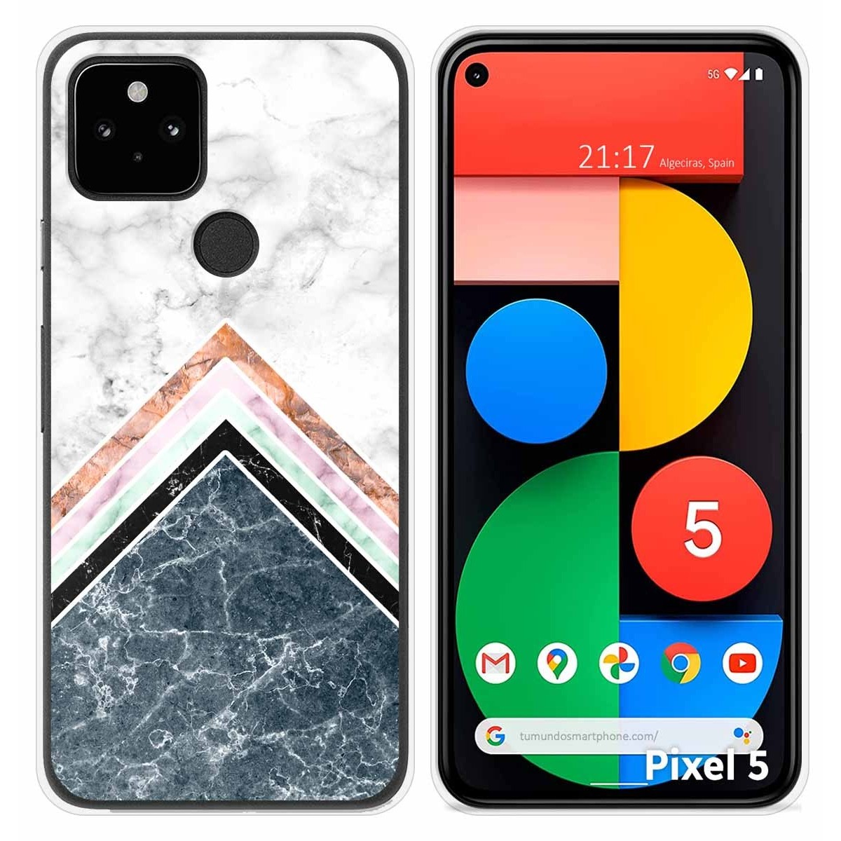 Funda Silicona para Google Pixel 5 5G diseño Mármol 05 Dibujos
