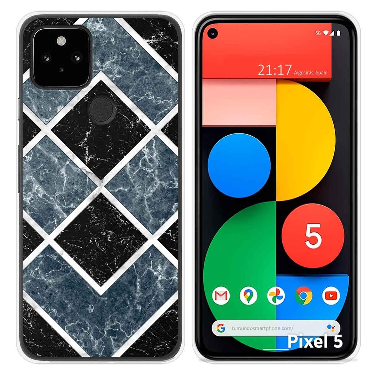 Funda Silicona para Google Pixel 5 5G diseño Mármol 06 Dibujos