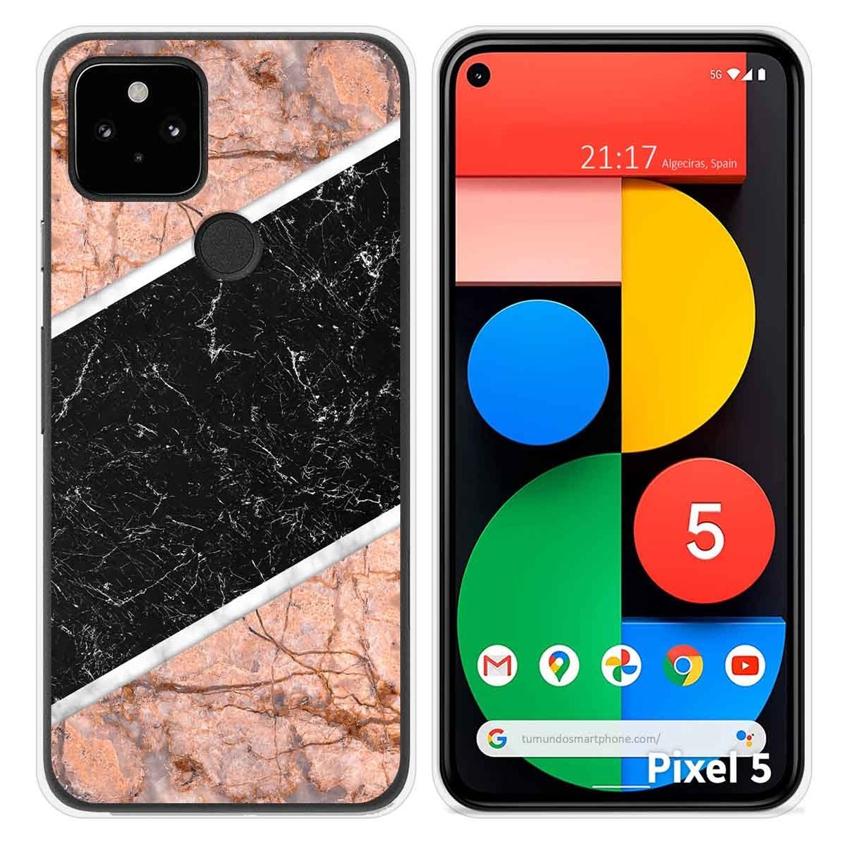 Funda Silicona para Google Pixel 5 5G diseño Mármol 07 Dibujos
