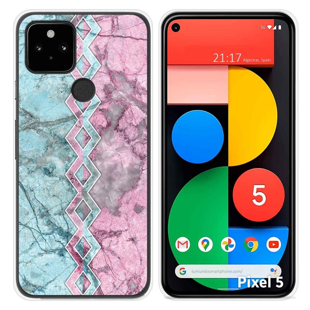 Funda Silicona para Google Pixel 5 5G diseño Mármol 08 Dibujos