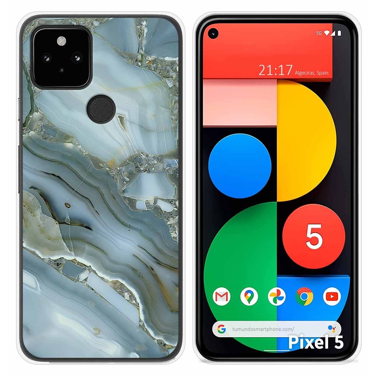 Funda Silicona para Google Pixel 5 5G diseño Mármol 09 Dibujos