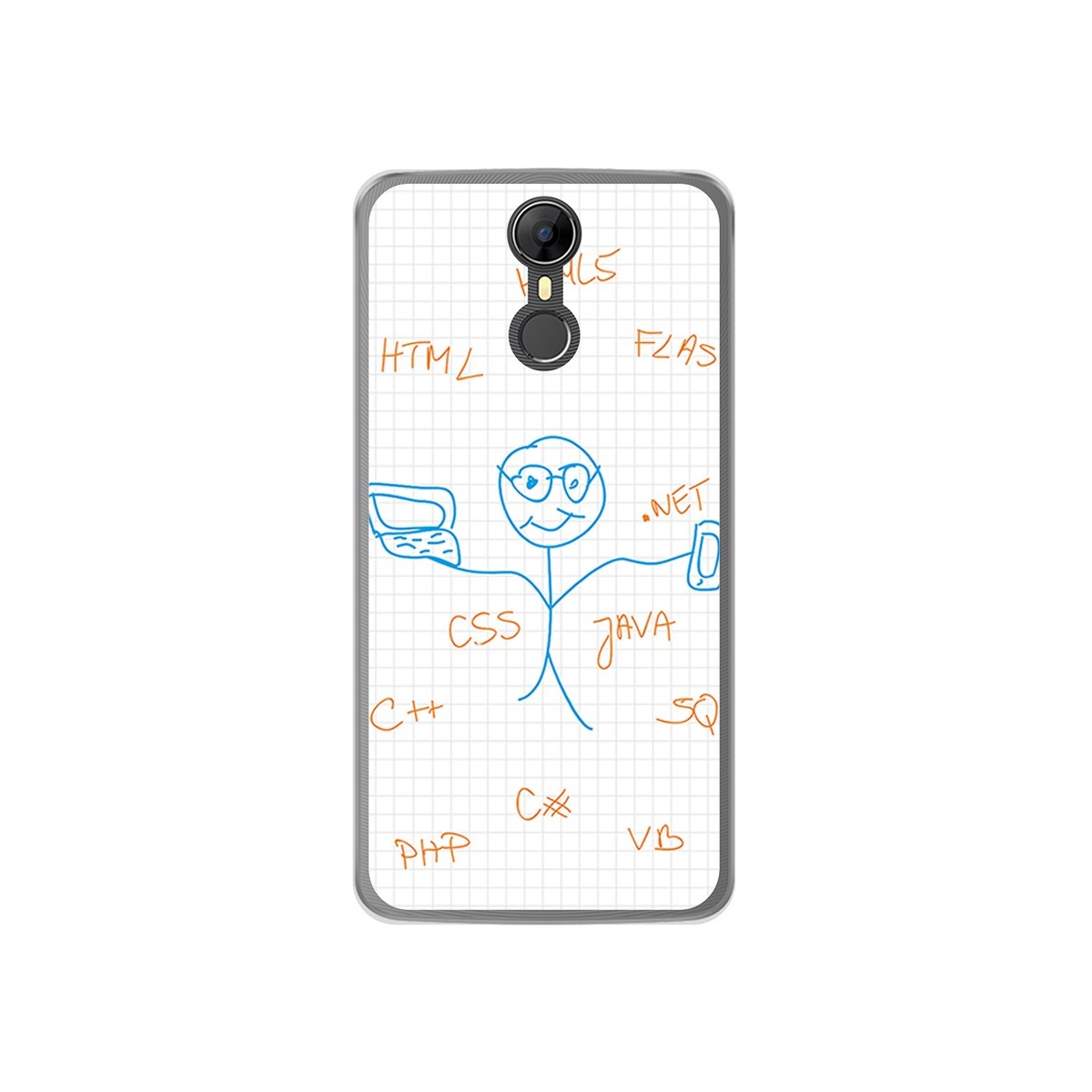 Funda Gel Tpu para Homtom HT27 Diseño Informatico Dibujos