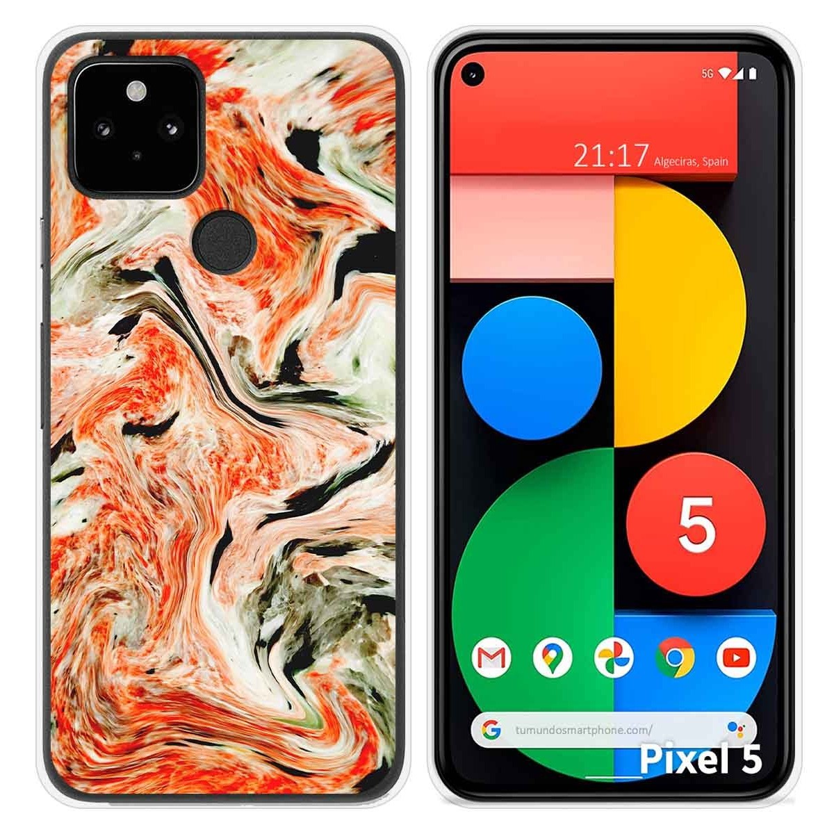 Funda Silicona para Google Pixel 5 5G diseño Mármol 12 Dibujos