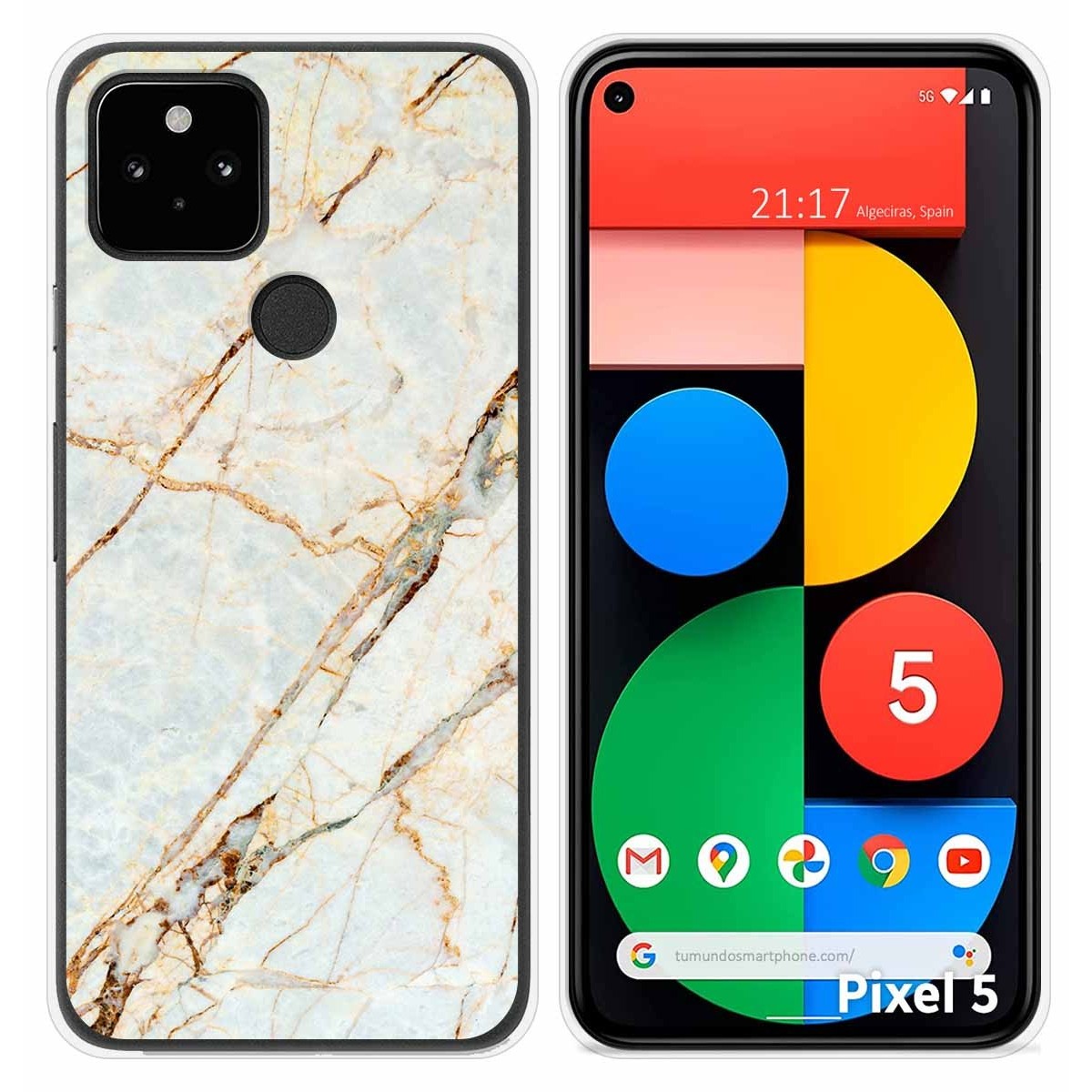 Funda Silicona para Google Pixel 5 5G diseño Mármol 13 Dibujos