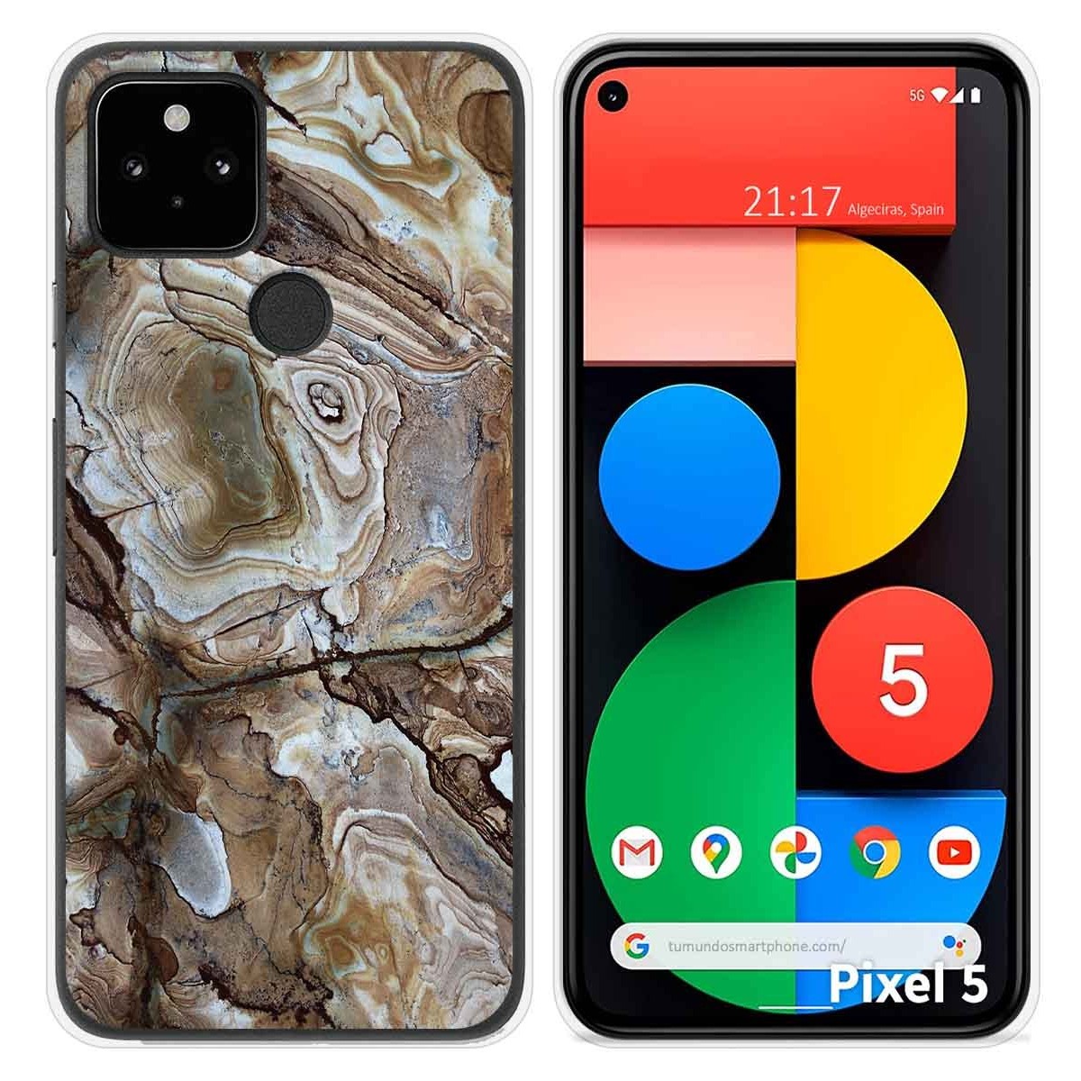 Funda Silicona para Google Pixel 5 5G diseño Mármol 14 Dibujos