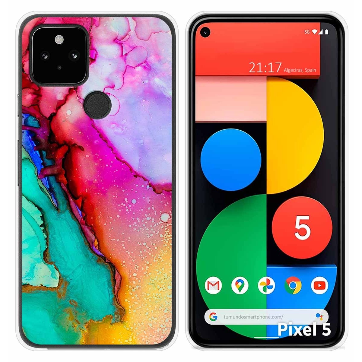 Funda Silicona para Google Pixel 5 5G diseño Mármol 15 Dibujos