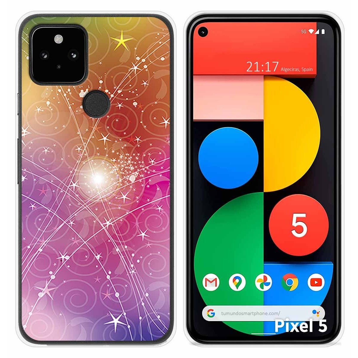 Funda Silicona para Google Pixel 5 5G diseño Abstracto Dibujos