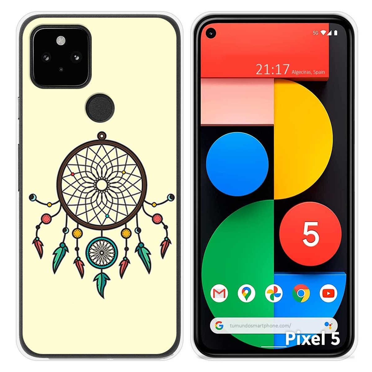 Funda Silicona para Google Pixel 5 5G diseño Atrapasueños Dibujos