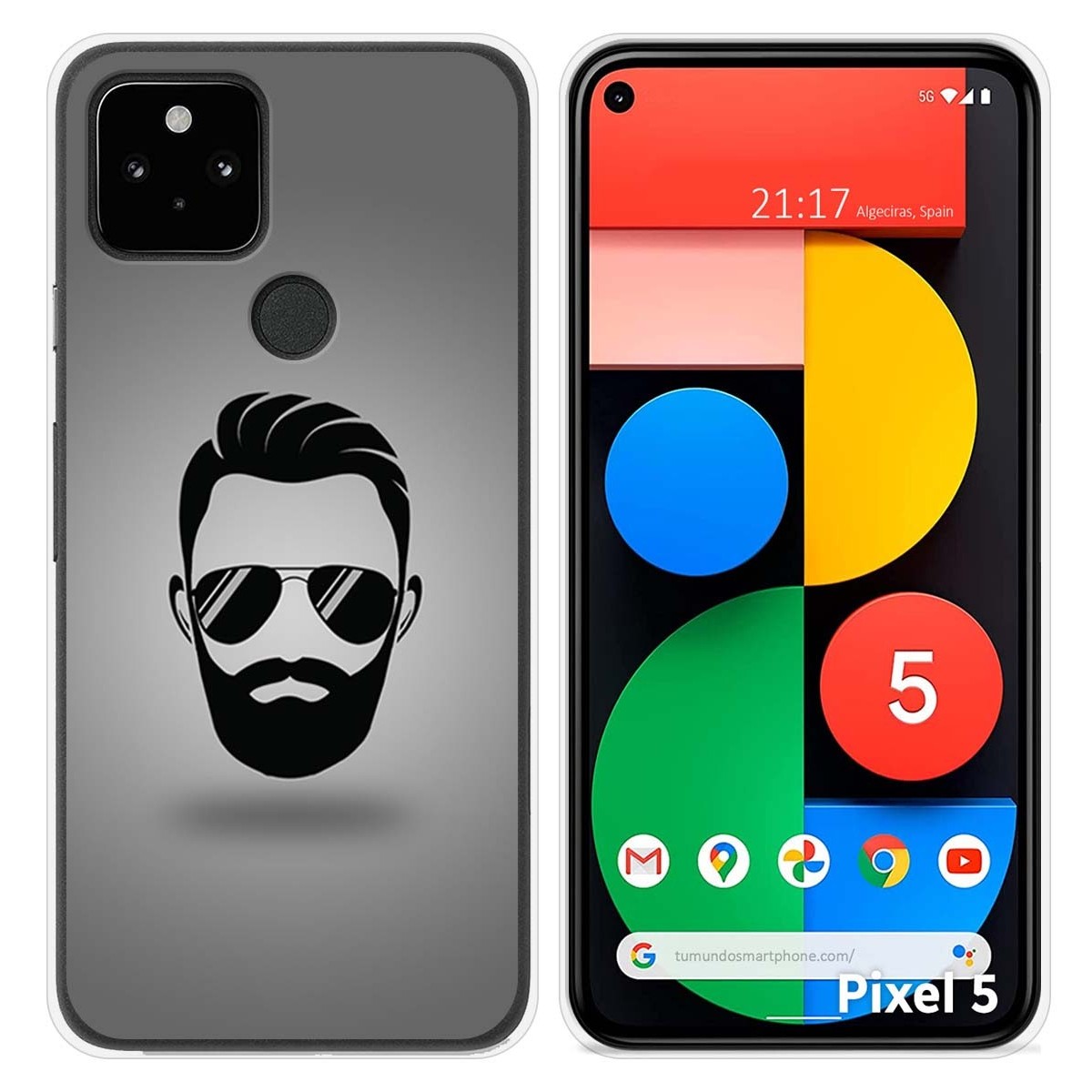 Funda Silicona para Google Pixel 5 5G diseño Barba Dibujos