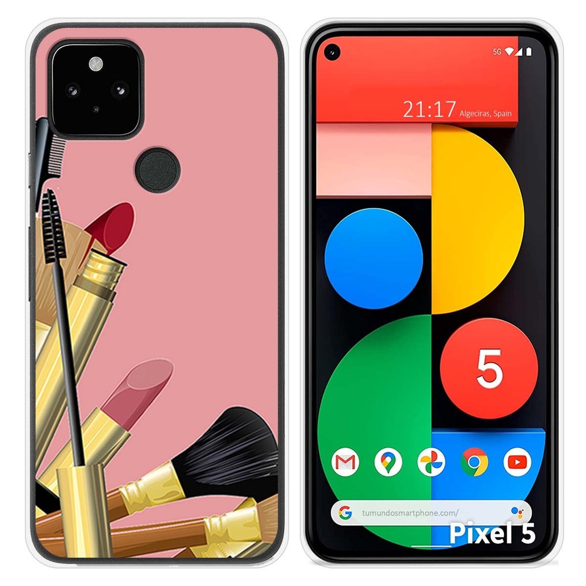 Funda Silicona para Google Pixel 5 5G diseño Brochas Dibujos