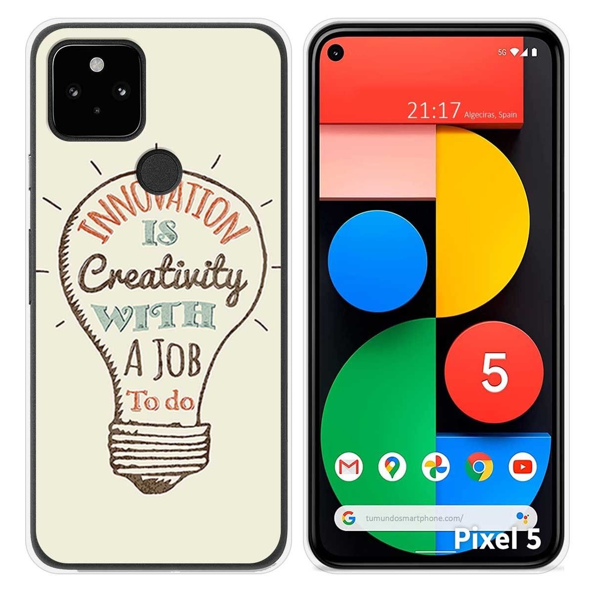 Funda Silicona para Google Pixel 5 5G diseño Creativity Dibujos