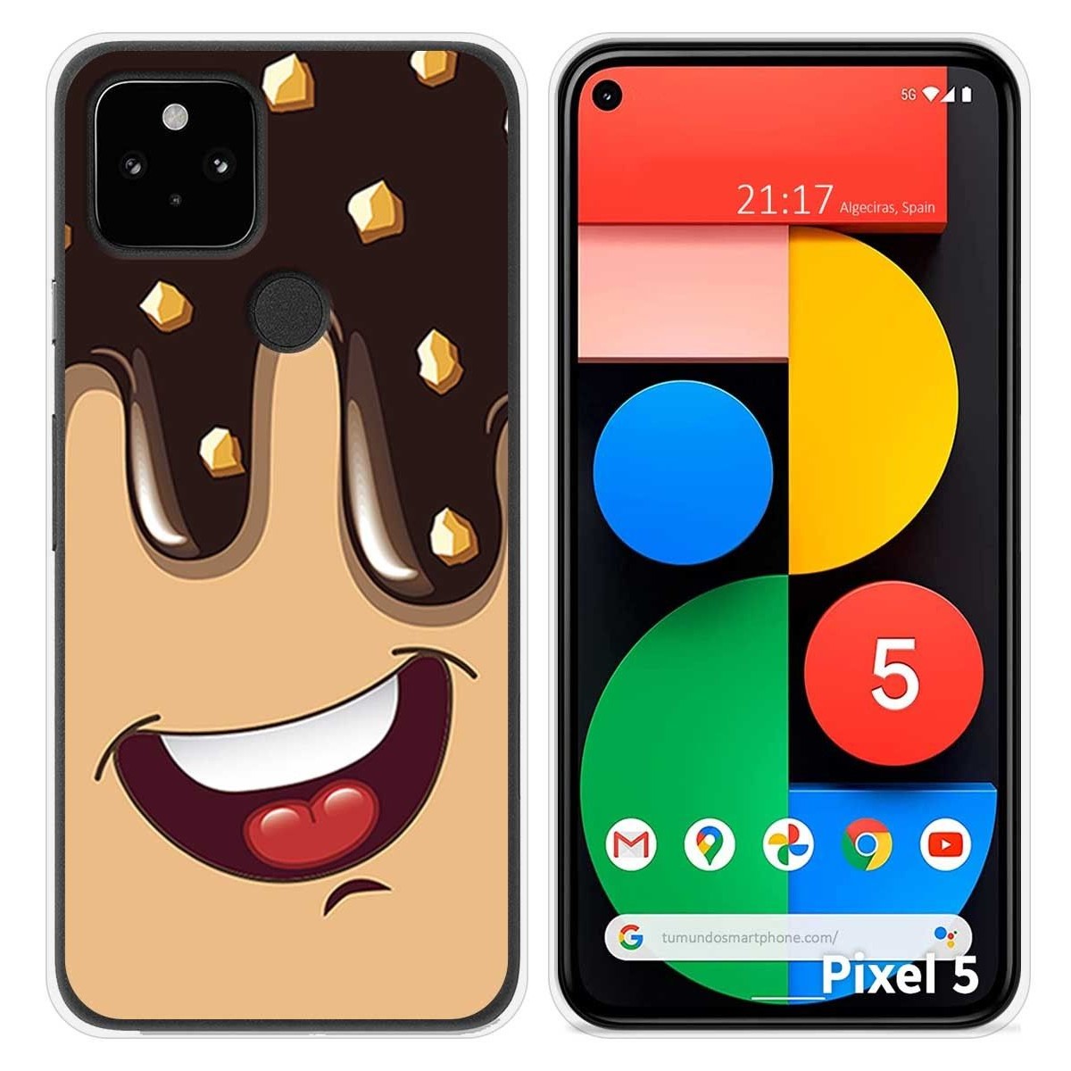 Funda Silicona para Google Pixel 5 5G diseño Helado Chocolate Dibujos