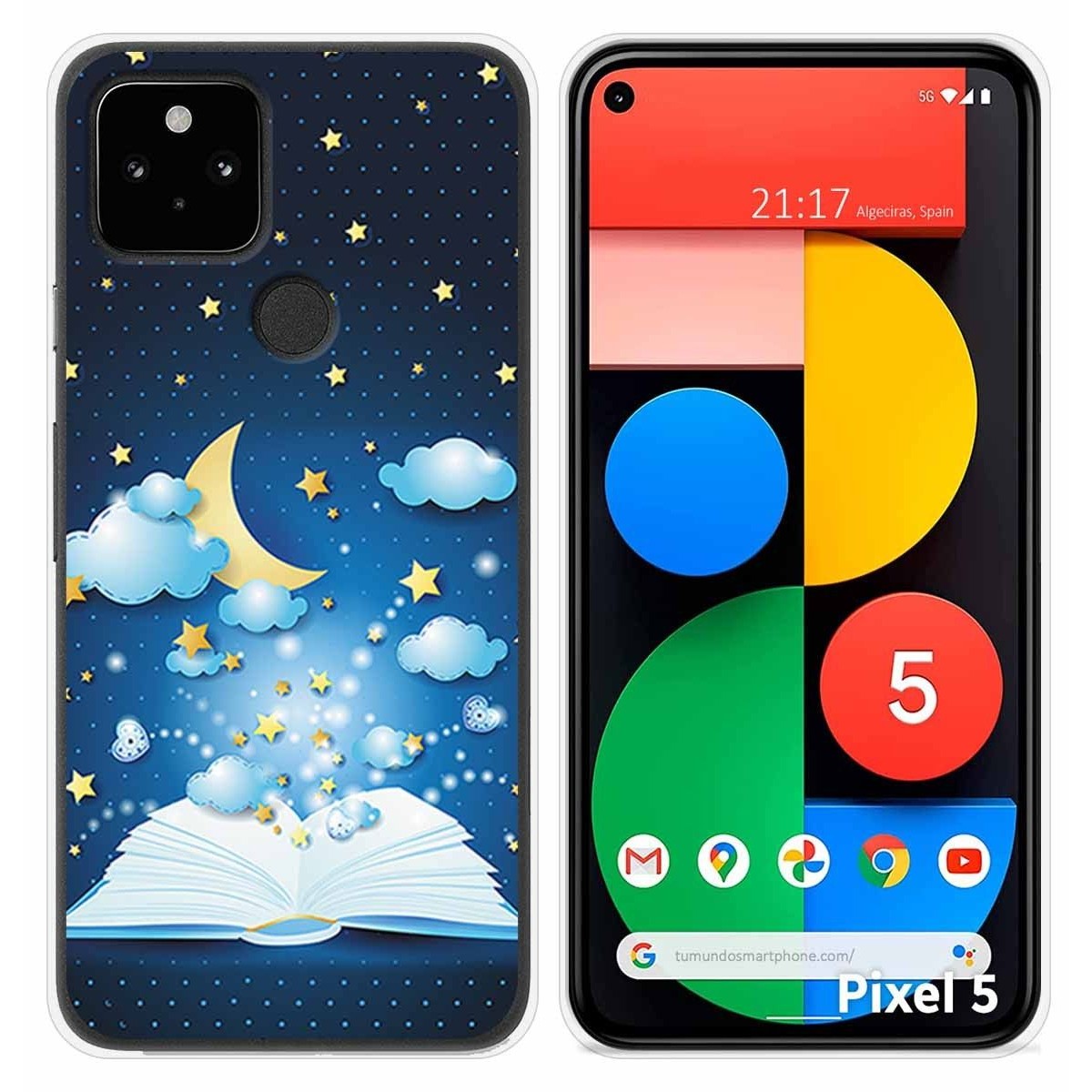 Funda Silicona para Google Pixel 5 5G diseño Libro Cuentos Dibujos