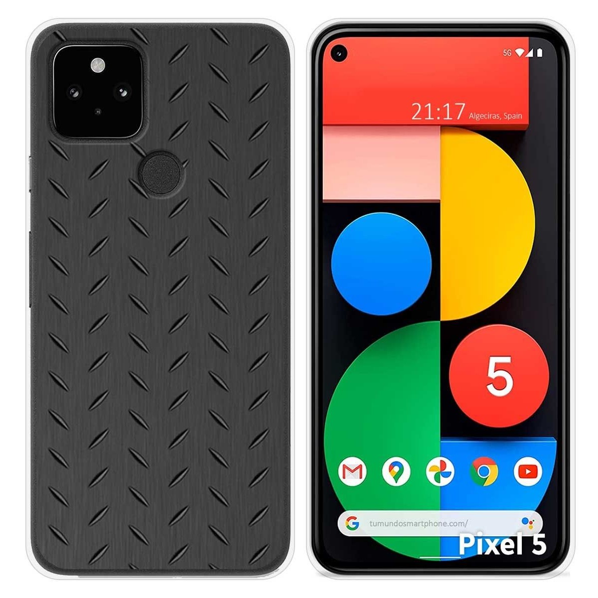 Funda Silicona para Google Pixel 5 5G diseño Metal Dibujos