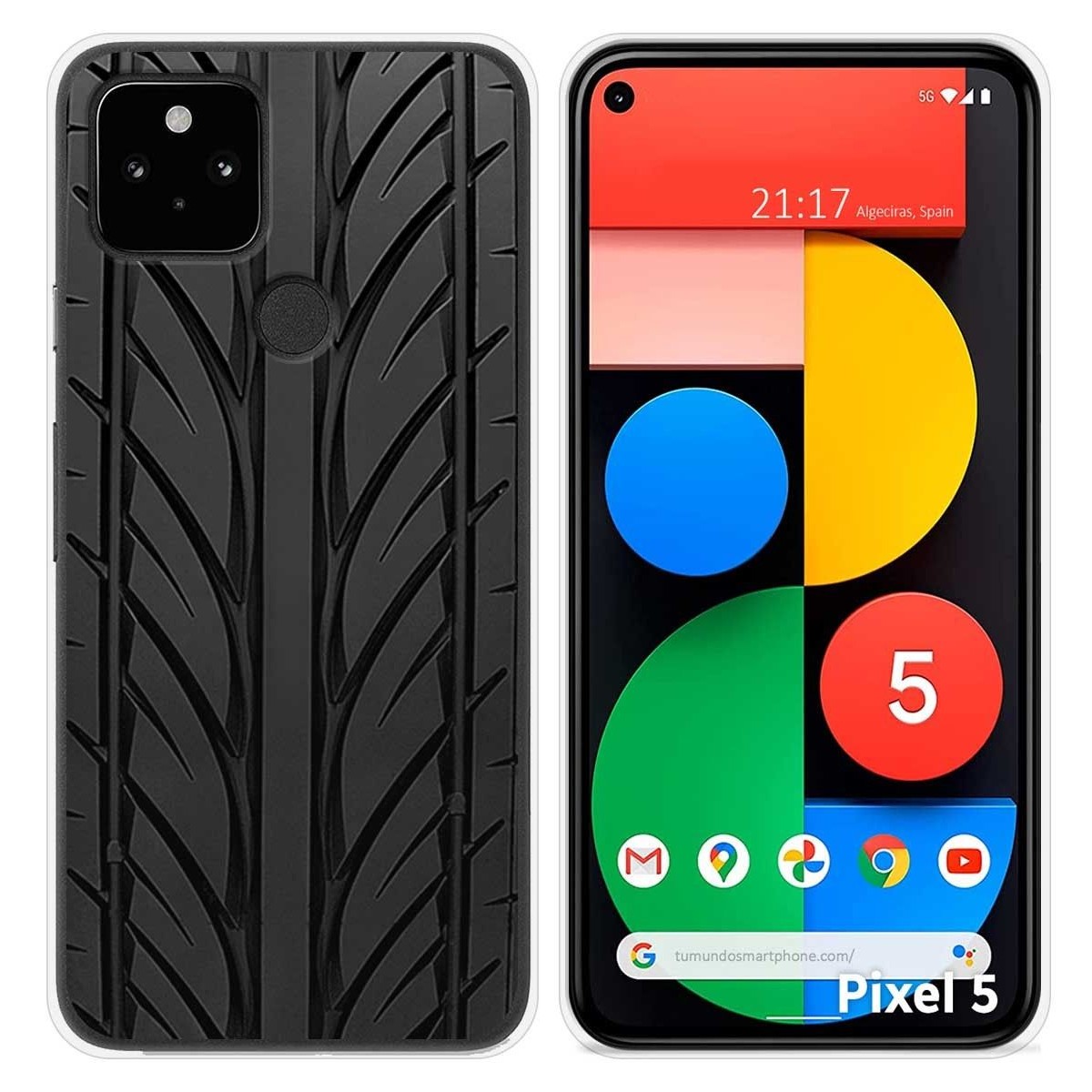 Funda Silicona para Google Pixel 5 5G diseño Neumatico Dibujos