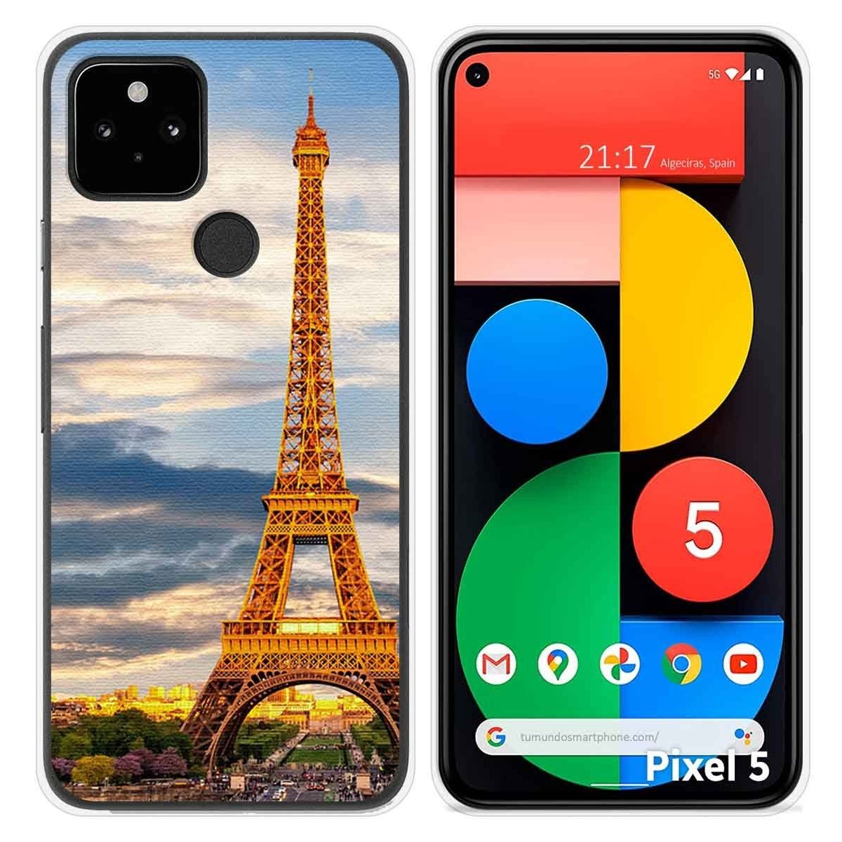 Funda Silicona para Google Pixel 5 5G diseño Paris Dibujos