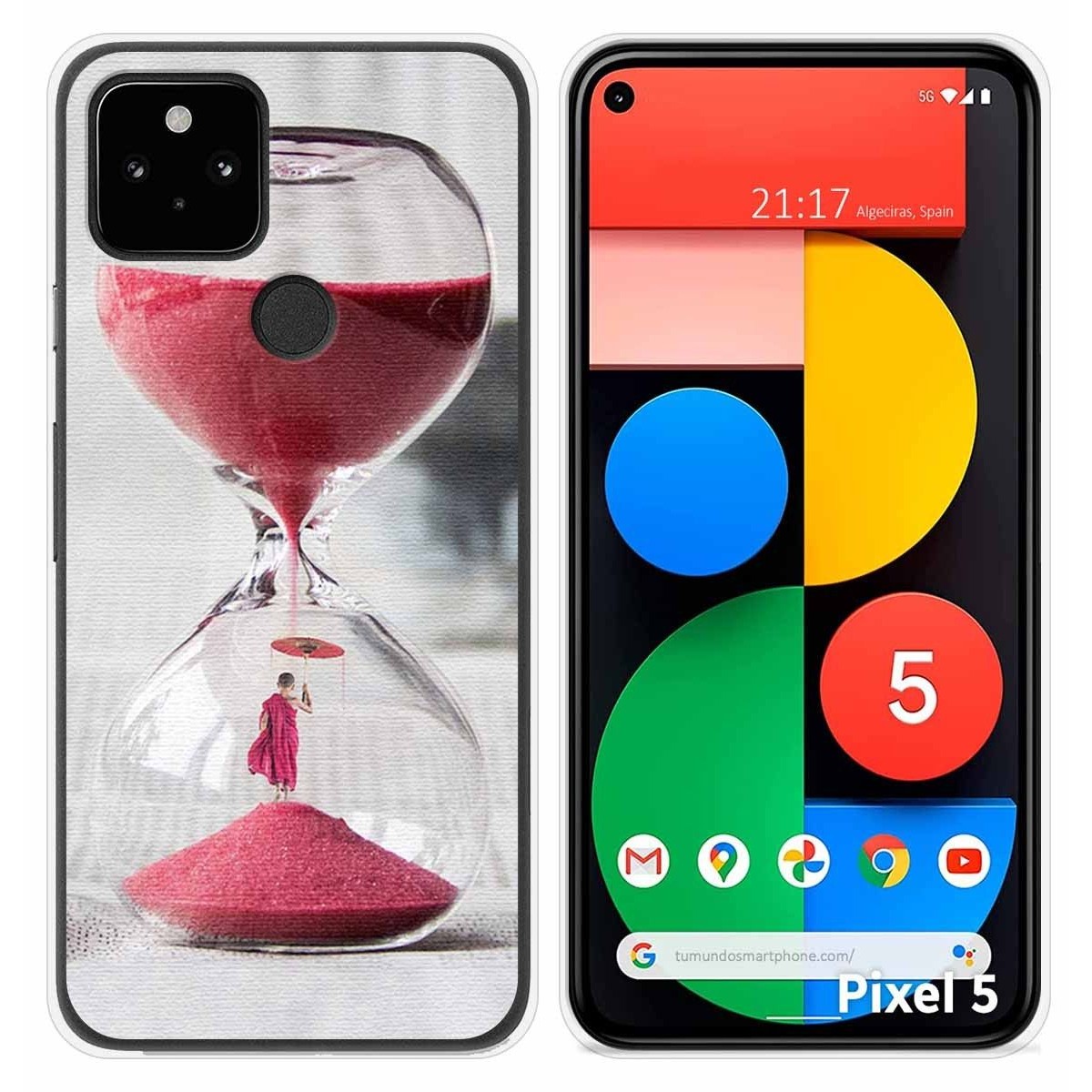 Funda Silicona para Google Pixel 5 5G diseño Reloj Dibujos